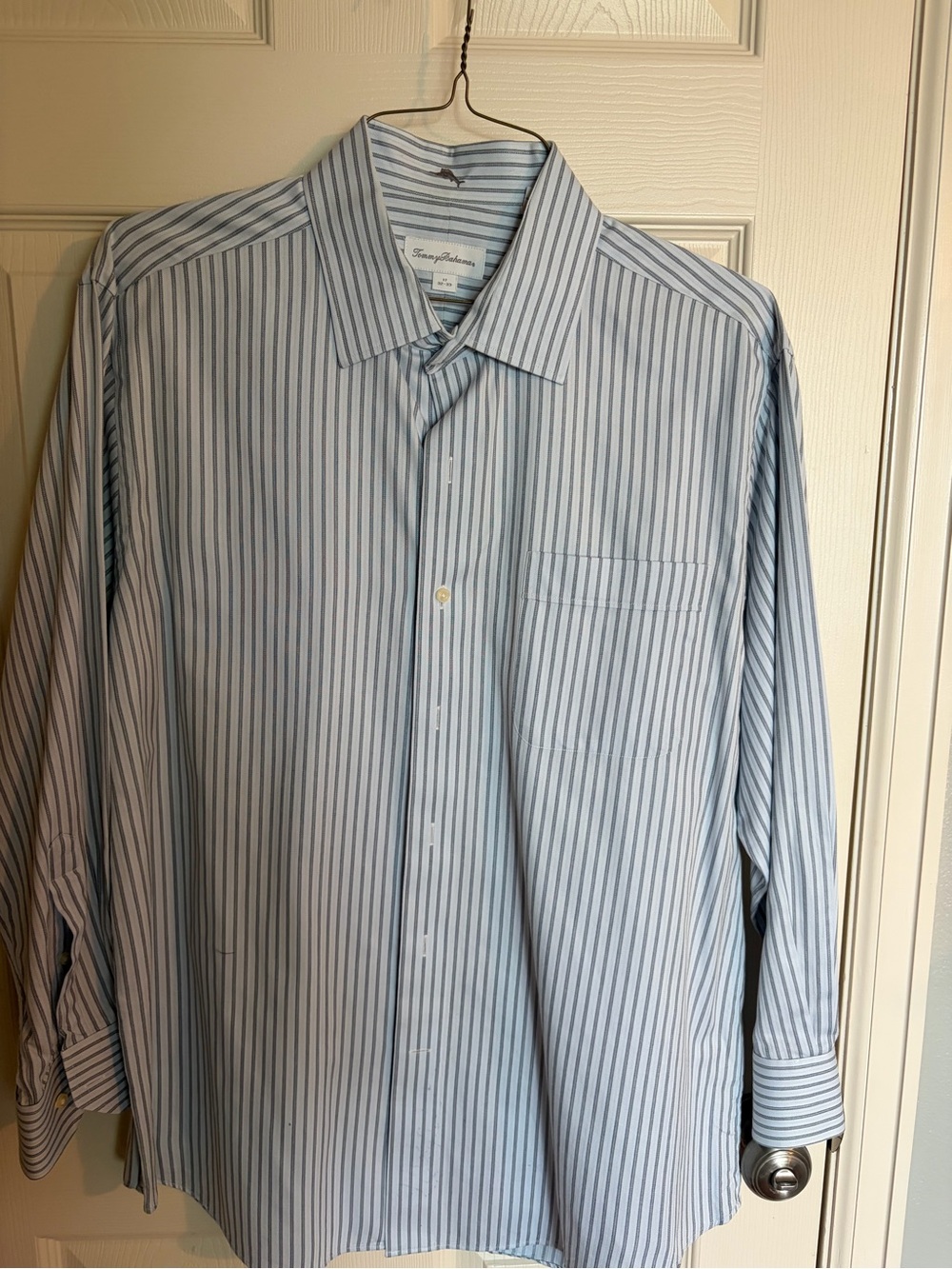 Tommy Bahama Blue & White Striped Dress Shirt